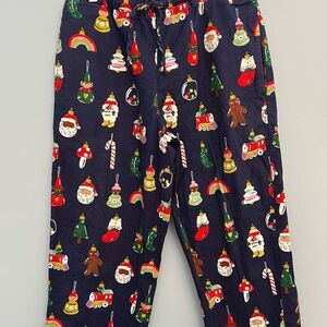 Hanna Andersson Heirloom Ornaments Men’s Flannel Pajama Pants Small Pink